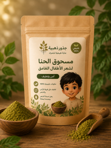 مسحوق الحناء بالسدر والاعشاب الطبيعيه للأطفال
