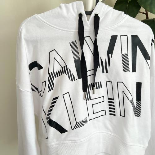 بلوفر هودي كلفن كلاين أبيض