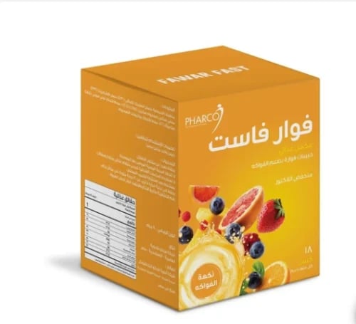 فوار فاست، مكمل غذائي، منخفض اللاكتوز، بنكهة الفوا...