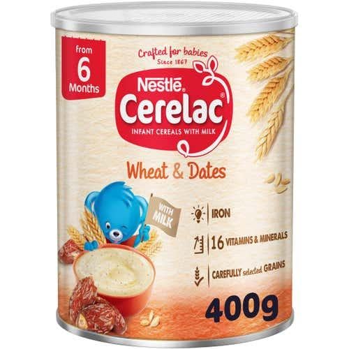 طعام أطفال سيريلاك قمح وتمر من 6 اشهر 400 جرام