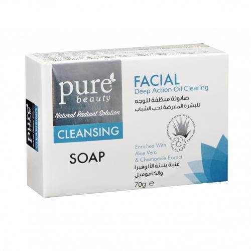بيور بيوتي صابونة منظفة للوجه للبشرة المعرضة لحب ا...