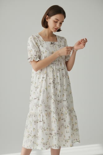 قميص الارنوب قميص نوم نسائي مريح بأكمام قصيرة – طا...