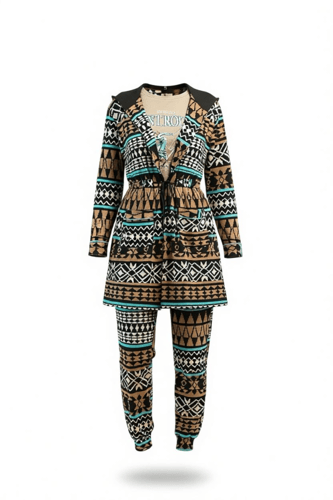 بيجاما نسائية بتصميم تراثي أنيق – قماش ناعم ودافئ...