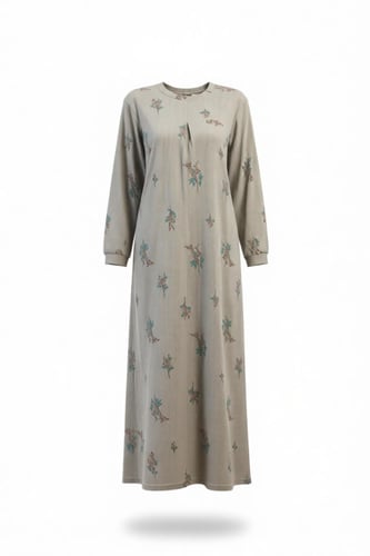 قميص الورد قميص نوم نسائي مريح بأكمام طويلة بنقشة...