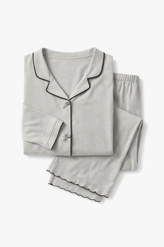 بيجاما نسائية بتفاصيل فيونكة أنيقة – أكمام طويلة و...