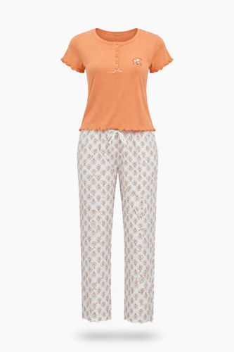 بيجاما الراحة بيجاما نوم نسائية بأكمام قصيرة مريح...