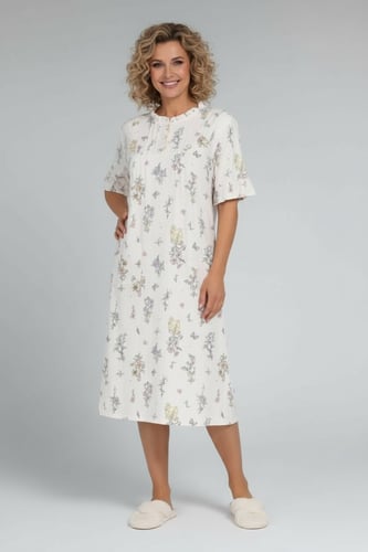 قميص نوم نسائي مريح بقصة بسيطة – قماش ناعم وخفيف ا...