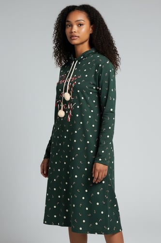 قميص السنة الجديدة قميص نوم نسائي مريح بأكمام طويل...