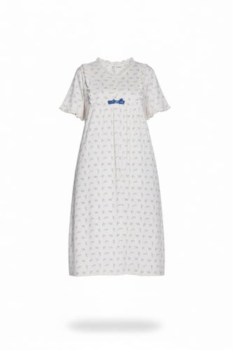 قميص فيونكة قميص نوم نسائي قطن 100٪