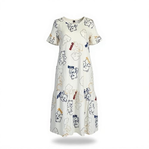 قميص الربيع قميص نوم نسائي مريح بأكمام قصيرة