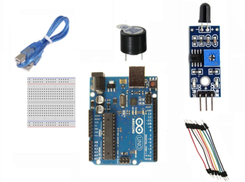 Fire alarm project using flame sensor