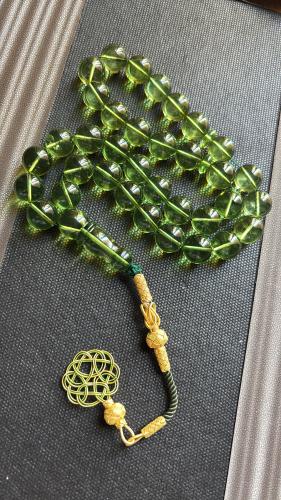 مسباح كهرمان كاريبي دائري ١٣.٥ ملي ٣٥ خرزه