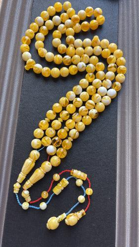 مسباح فايبر احترافي يحاكي لون وتعجين الكهرمان القد...