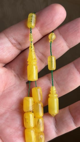 مسباح بكلايت صب جديد صناعه تركيه اصفر معرق