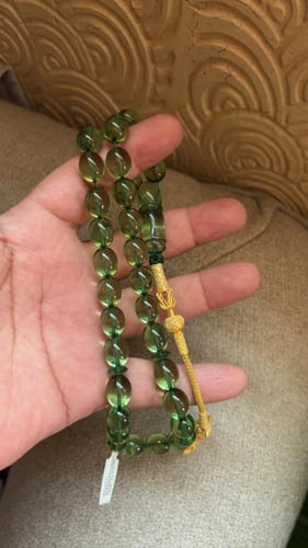 مسباح كهرمان مكسيكي بيضاوي بشرابه من الفضه