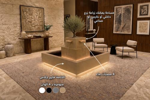 نافورة اربعه مصبات مع اضاءه LED