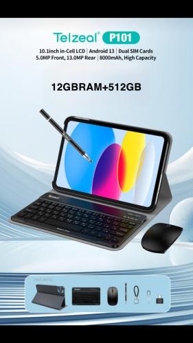تابلت مع لوحة مفاتيح - Telzeal-P101- 512GB