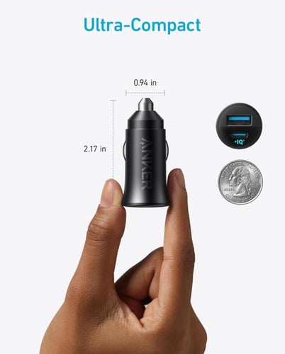 انكر - فيش سيارة بقوة 30 واط بمنفذ تايب سي و منفذ...