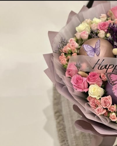 باقة ورد مع كيك