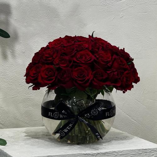 فازة مع ورد 50 ورده