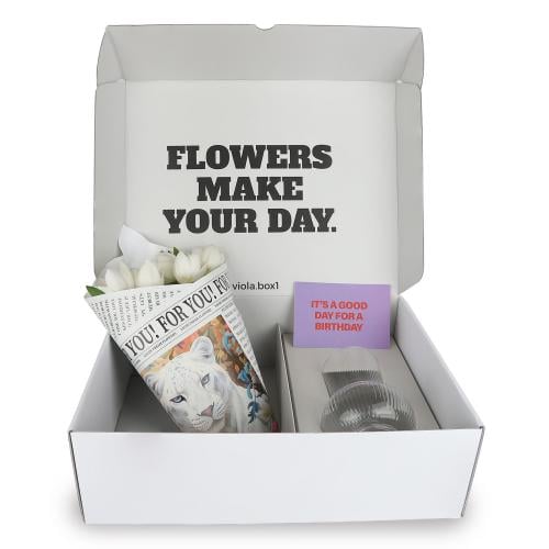 بوكس الفازه الورد توليب