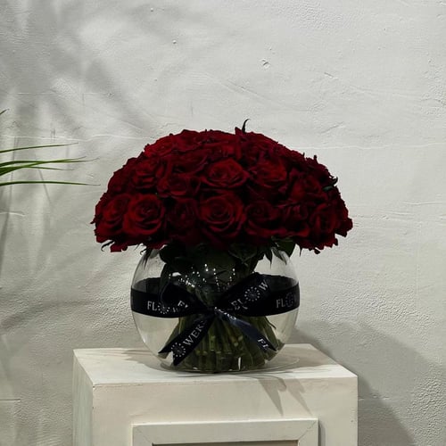 فازة مع ورد 50 ورده