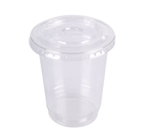 اكواب بلاستيك للعصير بغطاء فلات مقاسات متعددة من ج...