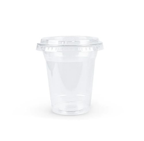 اكواب بلاستيك للعصير بغطاء فلات مقاسات متعددة من ج...