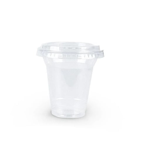 اكواب بلاستيك للعصير بغطاء فلات مقاسات متعددة من ج...