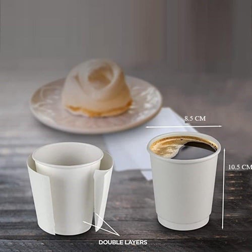 اكواب ورقية ابيض 2 طبقة 12 أنز / العدد 500 كوب