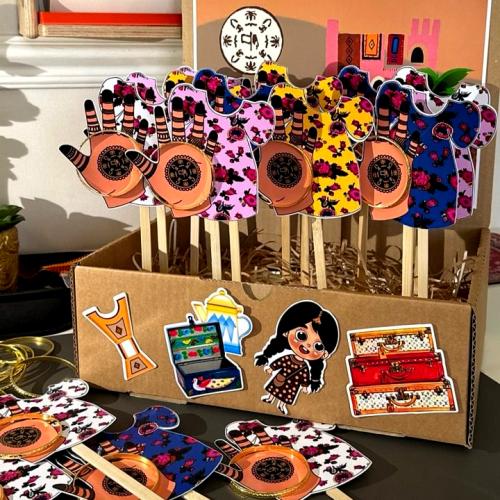 بوكس مطبوع مع ١٥ حبه بناجر التاسيس للاطفال