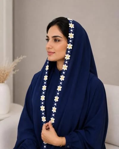 * طرحة الياسمين الكحلي 001