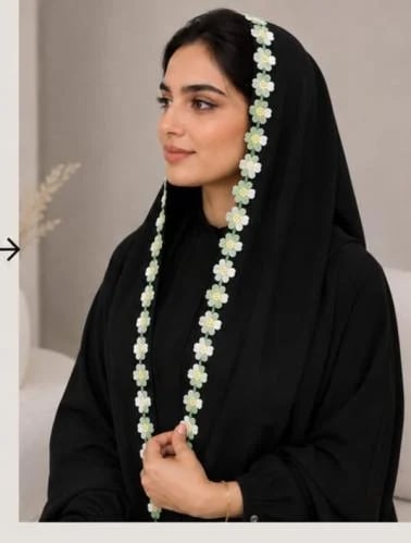 * طرحة الياسمين اسود 002