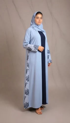 عباية الوراء اللون السماوي