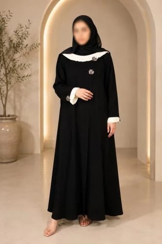 عباية الوراء بليزر اسود