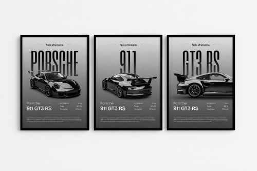 ٣ لوحات بورش 911