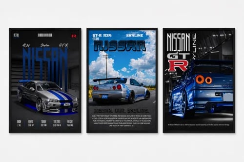 ٣ لوحات نيسان GTR Skyline