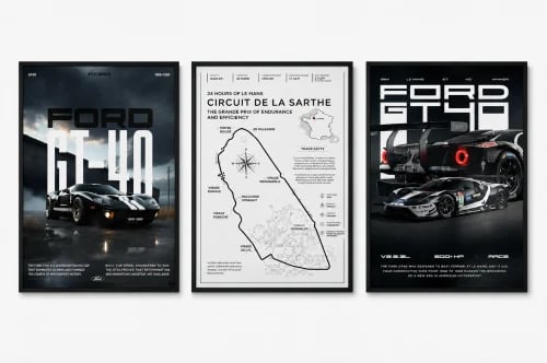 ٣ لوحات فورد GT40