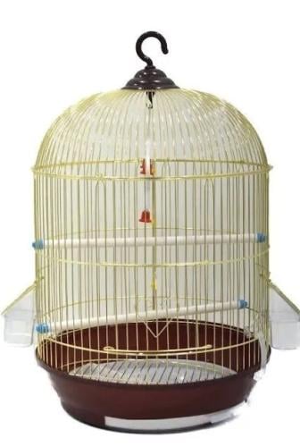 قفص طيور ذهبي دائري