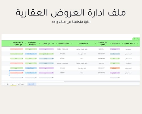 ملف إدارة العروض العقارية (الوساطة العقارية)