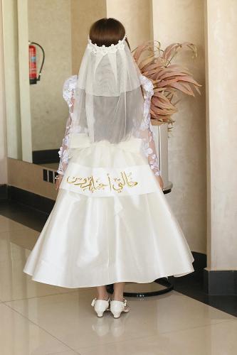 Royal Topaz dress for marriage with the veil