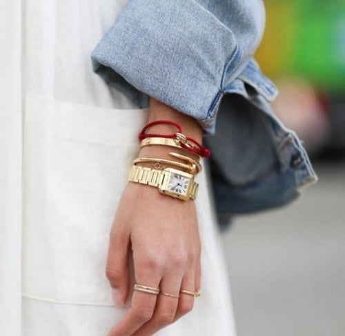 اسوارة كارتير ترنتي خيط عنابي