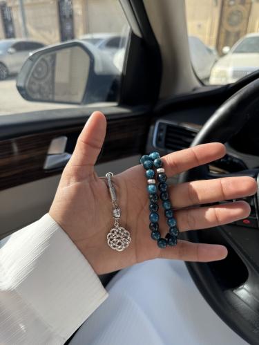 سبحه عقيق لون تركوازي داكن
