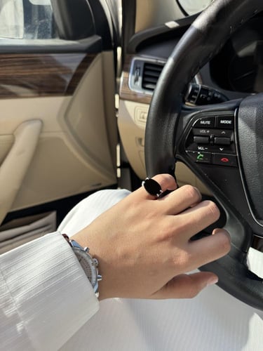 خاتم فضه ملكي اسود شنكار