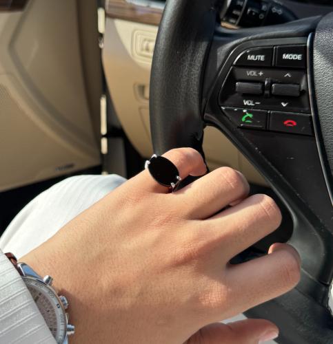 خاتم فضه ملكي اسود شنكار