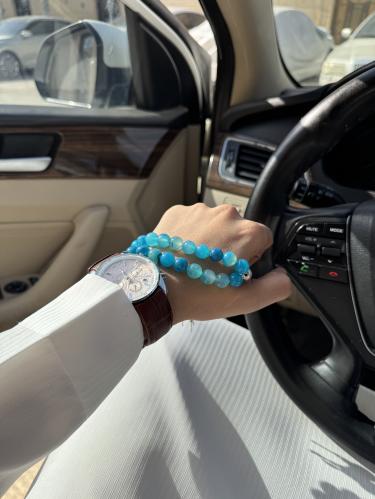 سبحه عقيق لون ازرق
