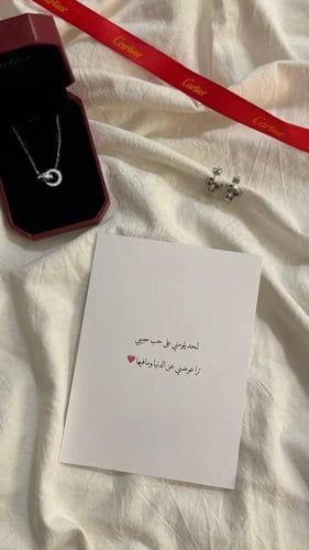 طقم كارتير فضي سلسال وحلق