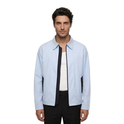 Light Blue Shirt with Navy Edging