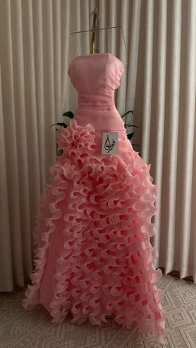 فستان سهره فخم مكشكش