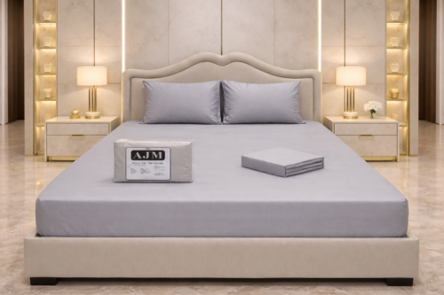 100% natural cotton waterproof sheet super king in dark gray